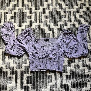 Kendall + Kylie floral butterfly crop top